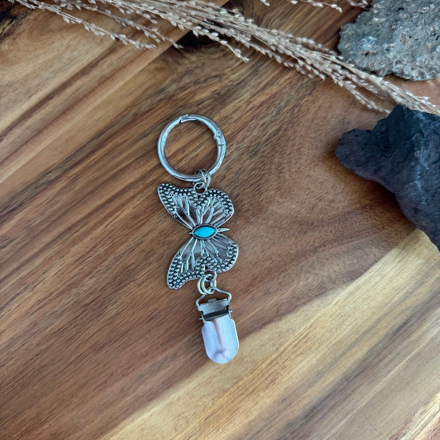 Vintage Style Travel Hat Clip with Turquoise