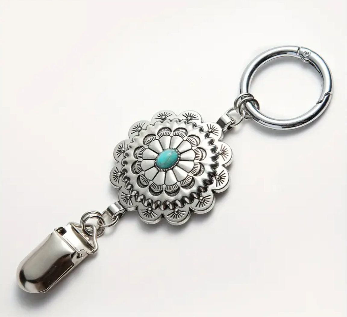 Vintage Style Travel Hat Clip with Turquoise