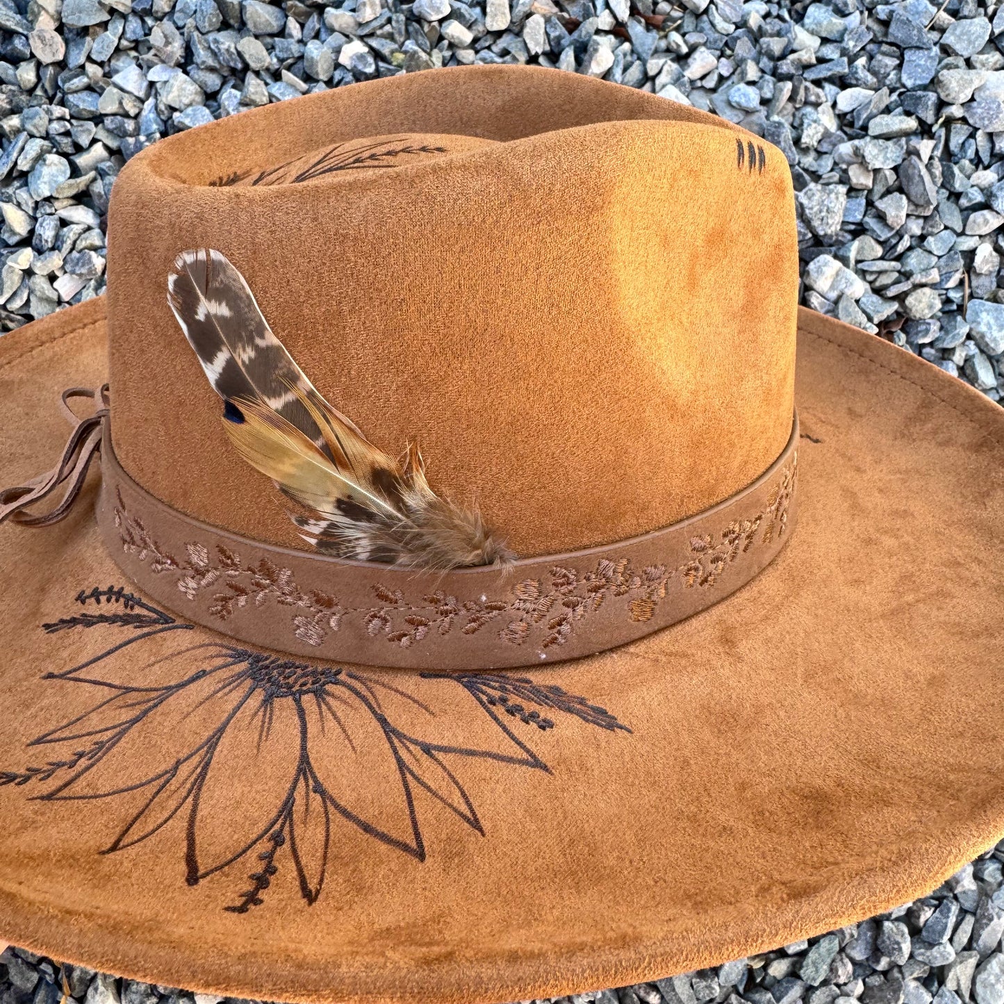 Custom Vegan Suede Rancher Style Fedora (Wide Brim)