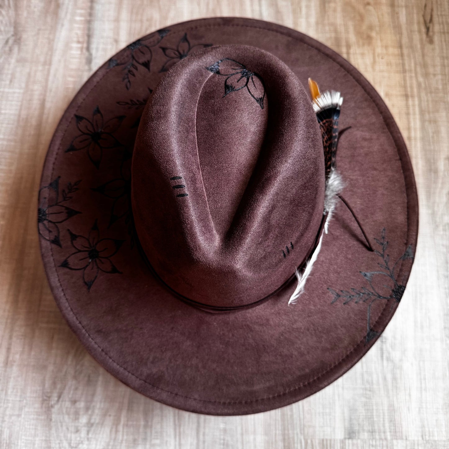 Custom Vegan Suede Rancher Style Fedora (Wide Brim)