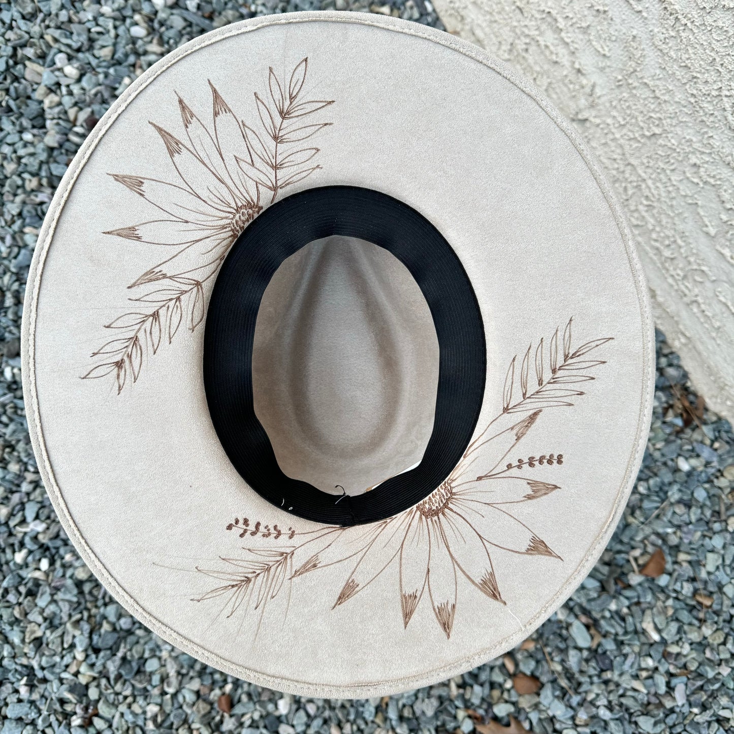 Custom Vegan Suede Rancher Style Fedora (Wide Brim)