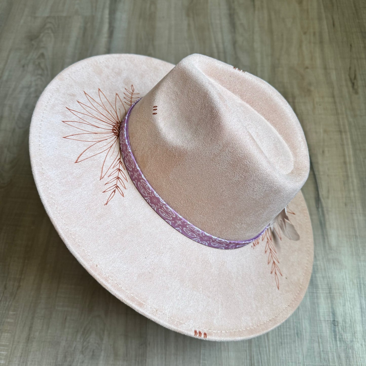 Custom Vegan Suede Rancher Style Fedora (Wide Brim)