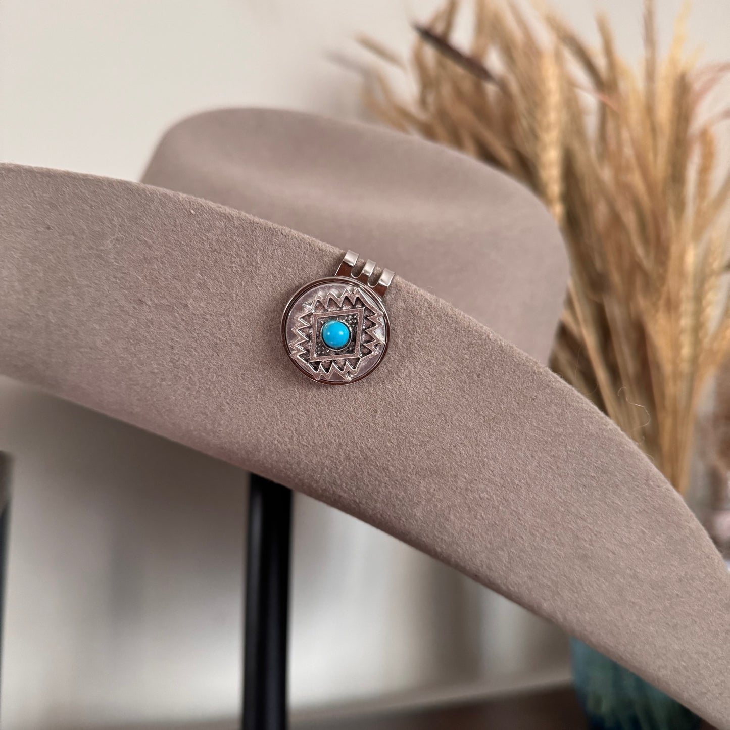 Vintage Style Hat Clip with Turquoise Gem