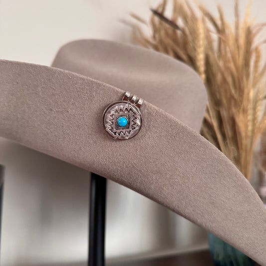 Vintage Style Hat Clip with Turquoise Gem