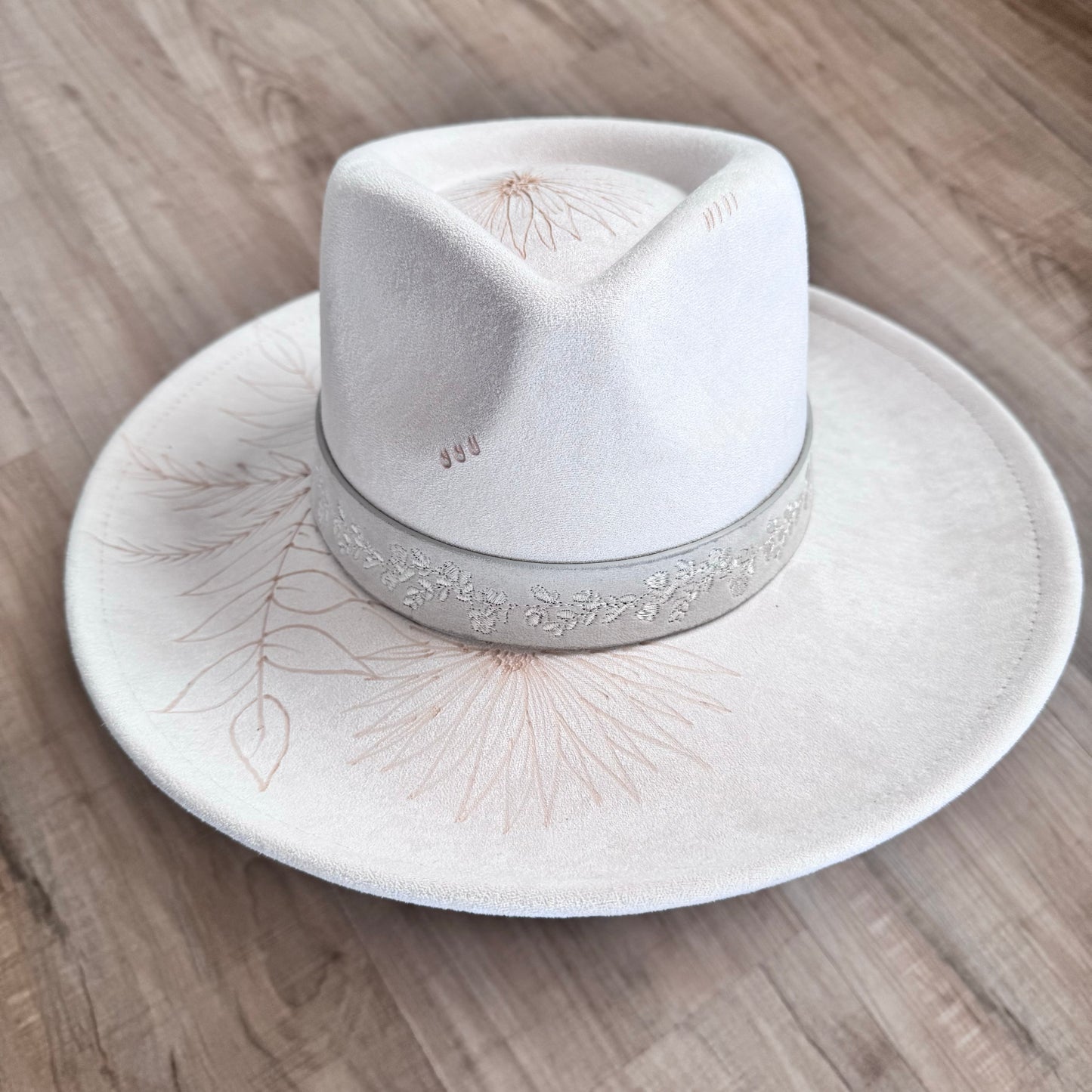 Custom Vegan Suede Rancher Style Fedora (Wide Brim)