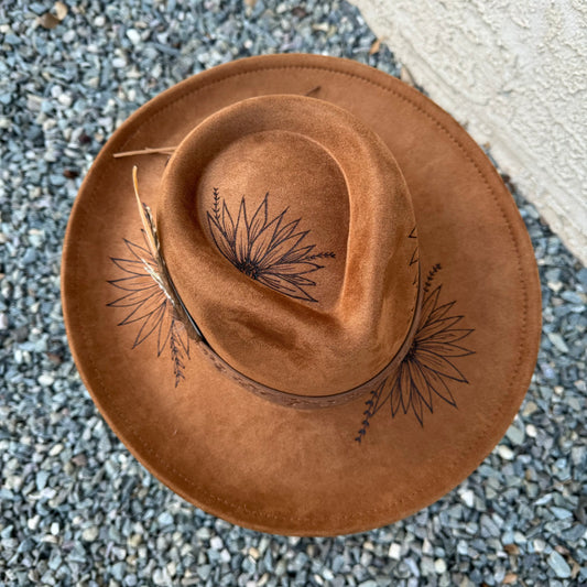 Custom Vegan Suede Rancher Style Fedora (Wide Brim)