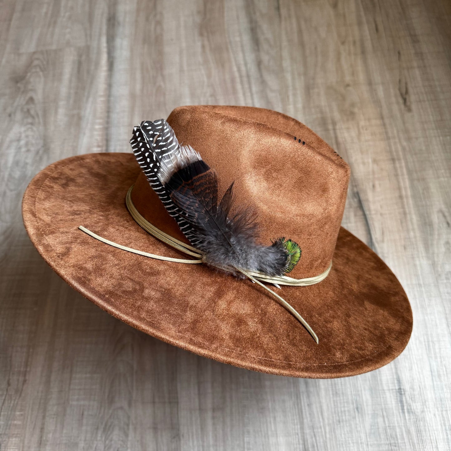 Custom Vegan Suede Rancher Style Fedora (Wide Brim)